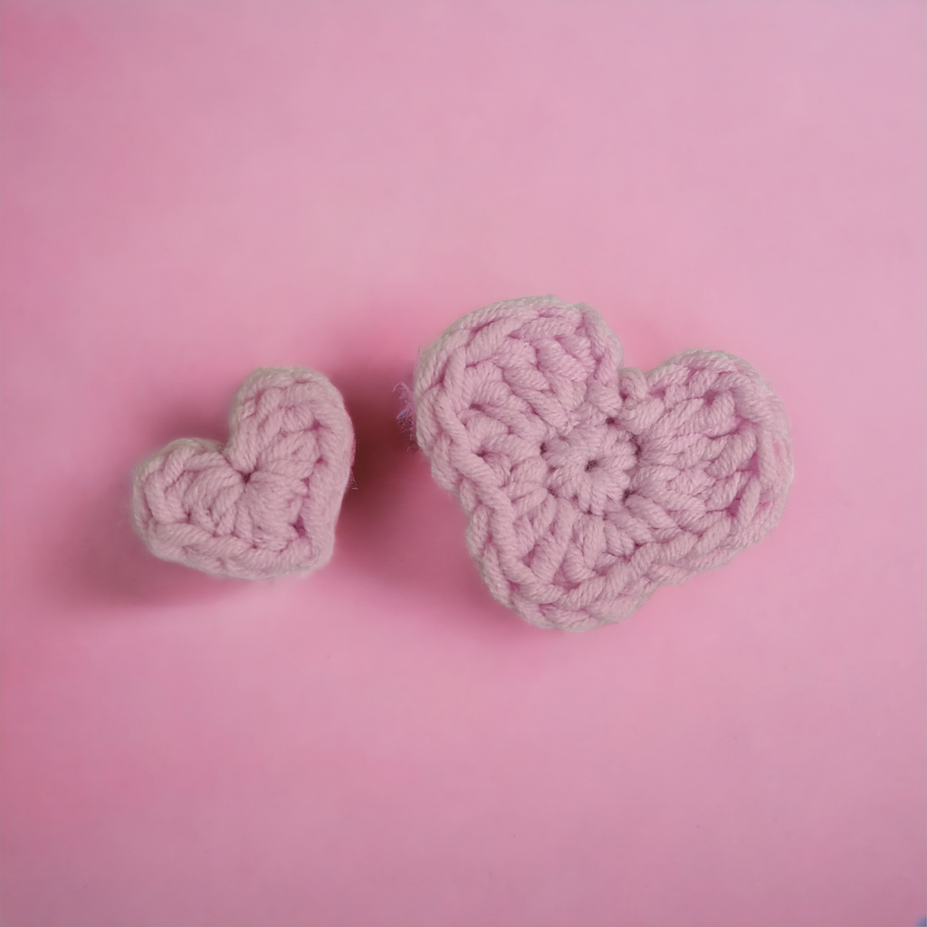 Crochet Heart Appliques Pattern