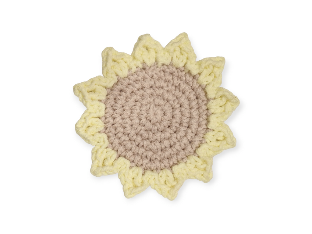 HAPPY SUNFLOWER COASTER CROCHET PATTERN