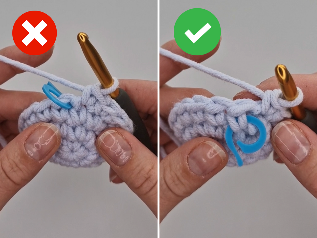 Quicker method of using a Stitch Marker that will save you time and frustration.