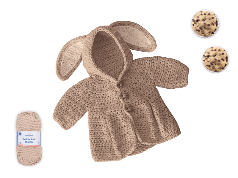 Bunny Hug Crochet Baby Jacket YARN PACK