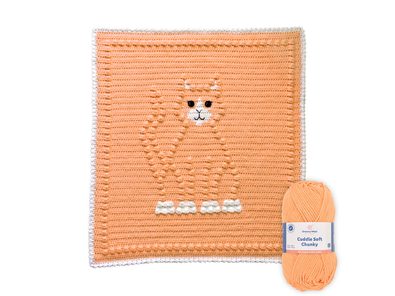 Bobbly CAT Crochet Baby Blanket KIT