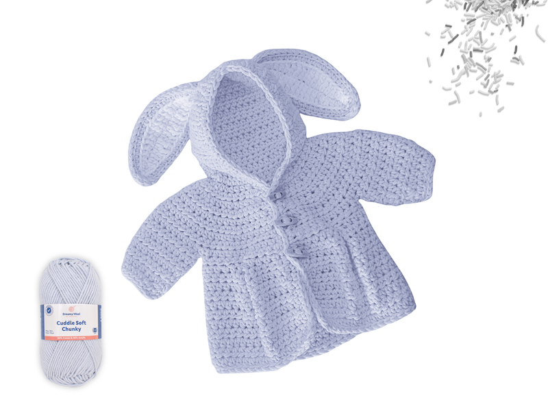Bunny Hug Crochet Baby Jacket YARN PACK