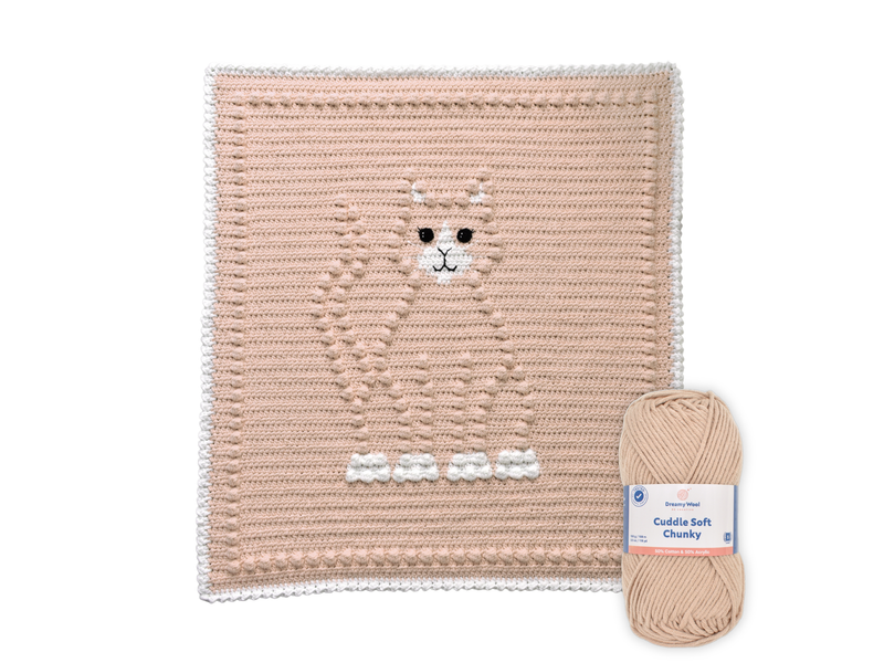 Bobbly CAT Crochet Baby Blanket KIT