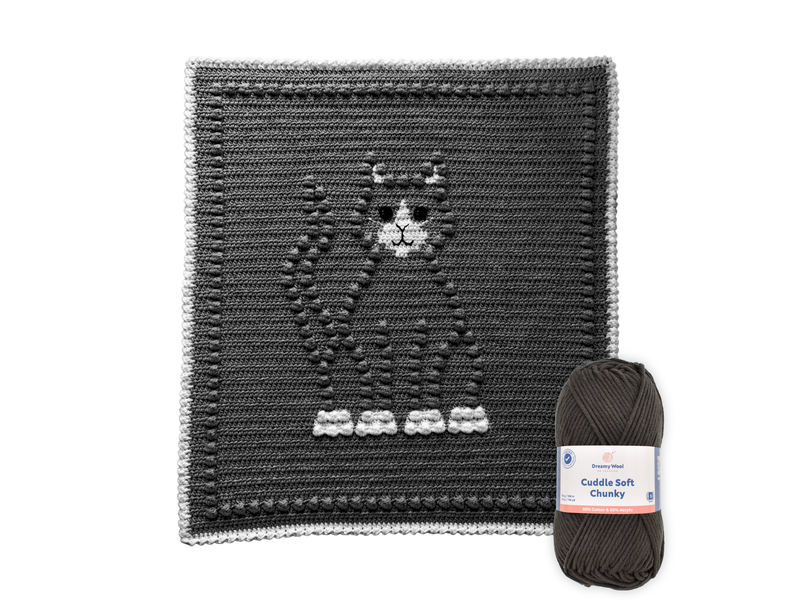 Bobbly CAT Crochet Baby Blanket KIT
