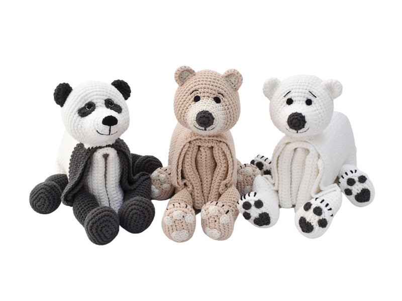 E-book Bear Trio Crochet Pattern Cuddle and Play Crochet Blanket Toy