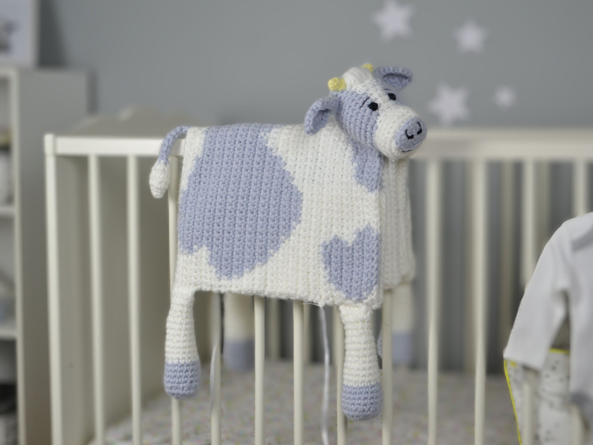 Stuffed Cow Lovey Blanket E-book Cow Crochet Pattern Cuddle And