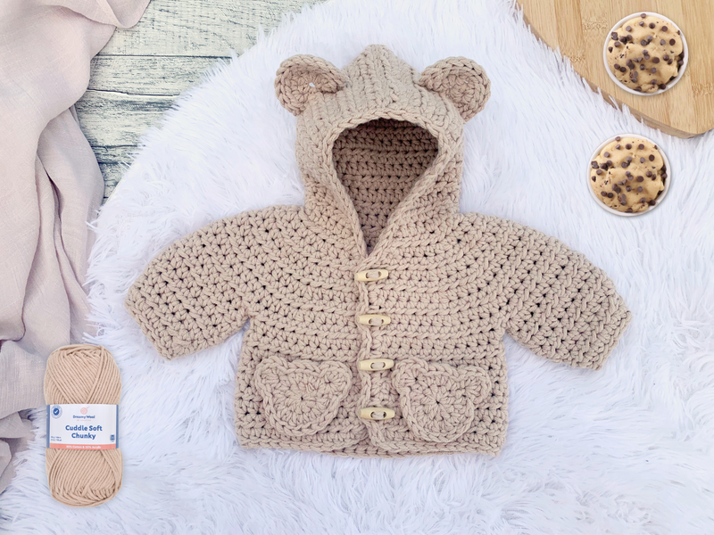 Bear Hug Crochet Baby Jacket Crochet Yarn Pack