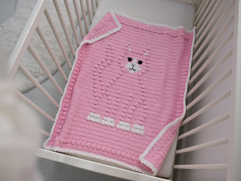 Bobbly CAT Crochet Baby Blanket KIT