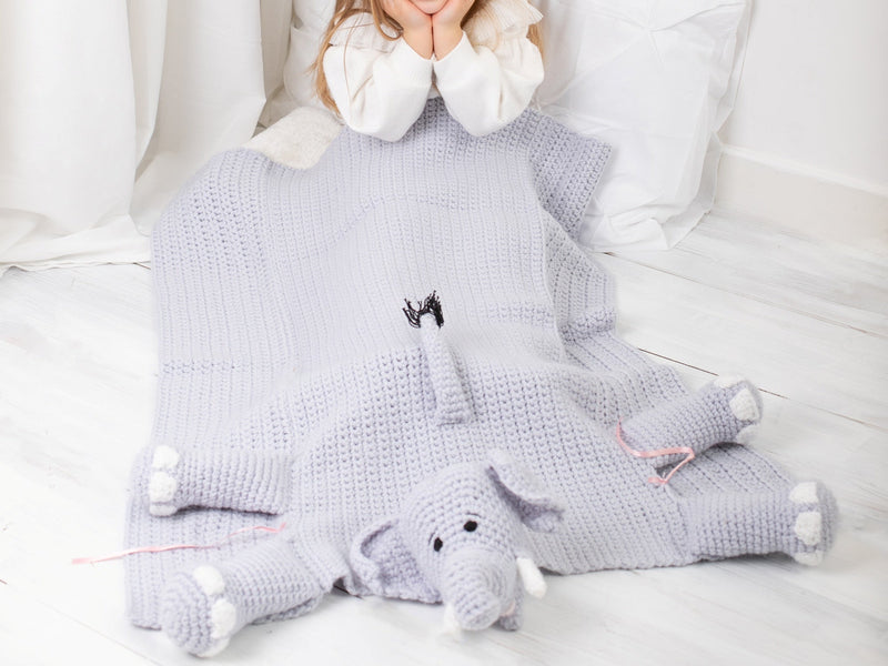 Cuddle and Play Elephant Blanket Crochet KIT