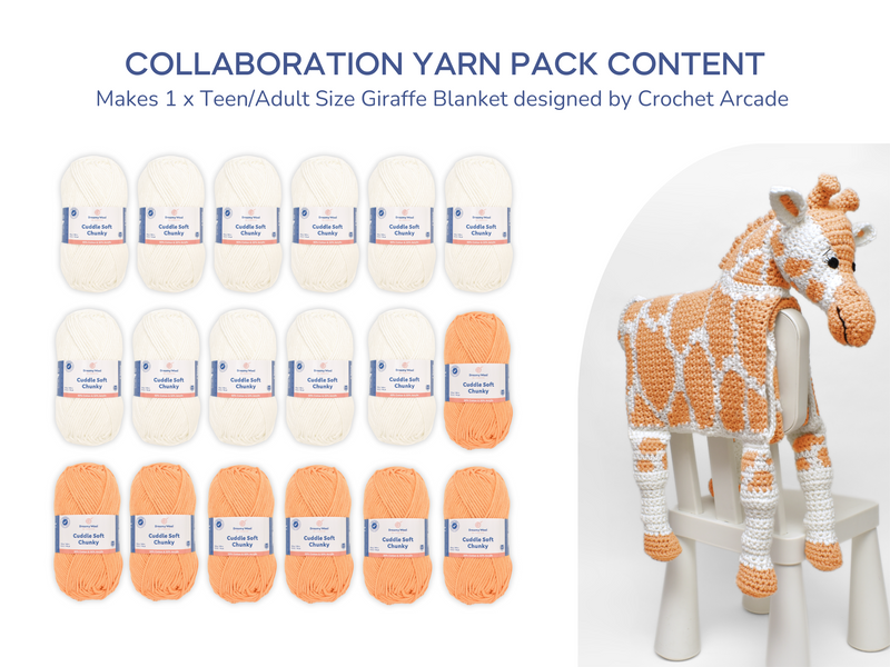 Cuddle and Play Giraffe Crochet Blanket Yarn Pack