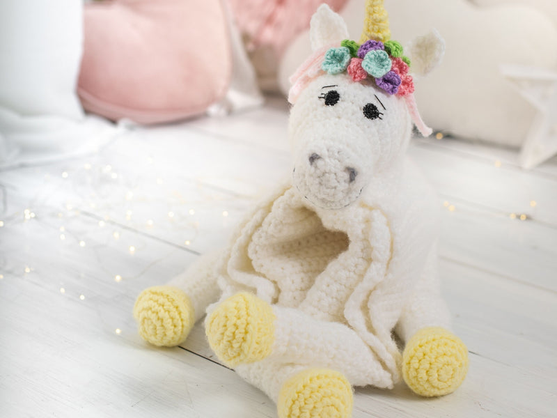 E-book 2 in 1 Unicorn and Horse Crochet Pattern Cuddle and Play Blanket Toy