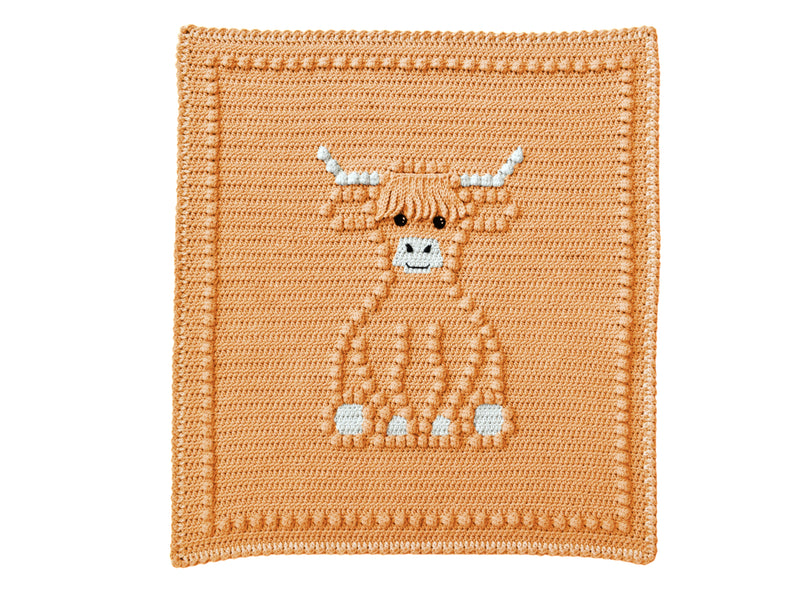 Bobbly Highland Cow Crochet Baby Blanket KIT