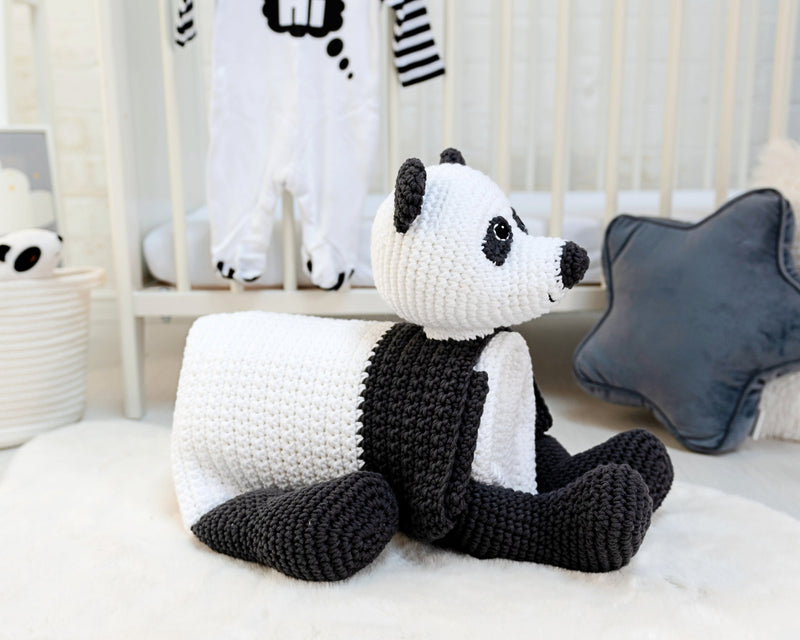 Cuddle and Play Panda Bear Crochet Blanket Yarn Pack