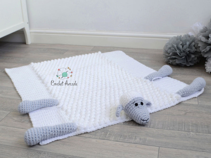 E-book Sheep Crochet Pattern Cuddle and Play Blanket Toy