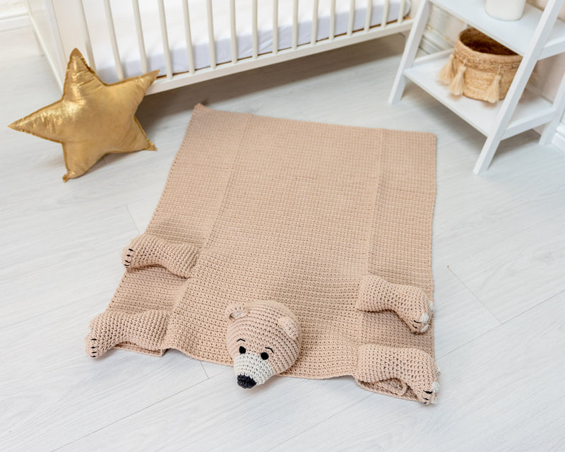 Cuddle and Play Teddy Bear Blanket Crochet KIT