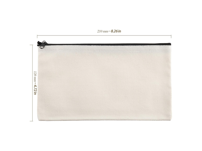 Blank Canvas Zipper Bag - 21 × 12cm