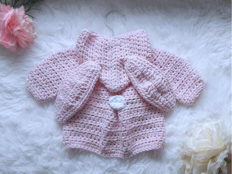 Bunny Hug Crochet Baby Jacket YARN PACK