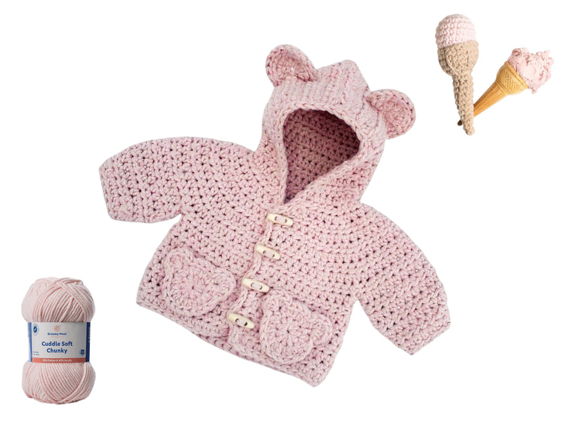 Bear Hug Crochet Baby Jacket Crochet Yarn Pack