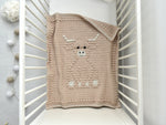 E-book Bobbly Highland Cow Baby Blanket Crochet Pattern / Scottish Cow Crochet Blanket