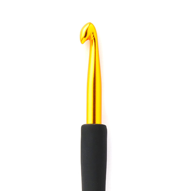 KnitPro Aluminum Gold 6mm Crochet Hook, Black - 30809 - Hobiumyarns